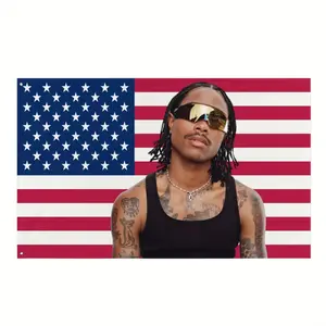 Steve Lacy American Flag Tapestry - Patriotic Home Decor,  3x5ft, Polyester, Indoor/Outdoor Use, Indoor Decor |      Without Metal Rings