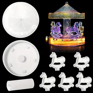 Rotating Horse Decor Silicone Mould, DIY Silicone Mold for Resin Rotating Horse,  Home Decor