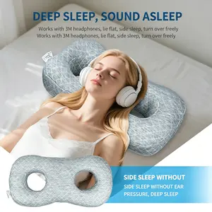 8-Shape Hollow Pierced Ear Support Pillow - Piercing Pillow, Electric Inflatable Cervical Home Supply for Side Sleepers, Pressure Relief & Piercing Recovery