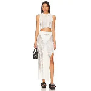 superdown Tayla Maxi Skirt Set in White