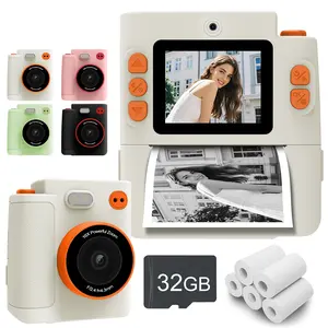 Instant Print Kids Camera, Christmas Birthday Gift for Boys Girls, Portable 1080P Digital Baby Cam with 32GB Card, Selfie Video Camera