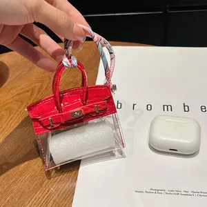 Transparent Crocodile Pattern Handbag AirPods 4 Case, Apple 3rd Gen Pro 3 Earphone Bag, Universal Fit, Made in China, Headphone Storage, Earphone Protective Cover