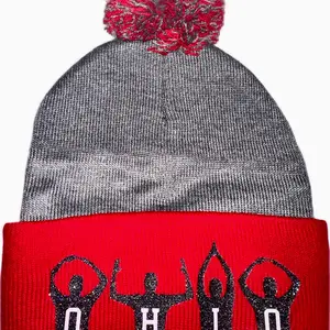 Pom Pom hat Ohio state inspired