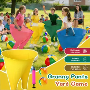 Granny Pants Yard Game Sets 4PCS with 16 Bouncy Balls & 4 Air Pumps for School Activities Sports Meets Camping Extracurricular Fun Team Interaction Games