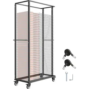 VEVOR Folding Chair Rack, 400 LBS Capacity, Heavy - Duty Chair Cart for 5 Tables+14 Chairs, Chair Storage Dolly Chair Holder w/Swivel Casters and Locking Wheels, for Party Event, Hotel, Matte BlackVEVOR Super Brand Day