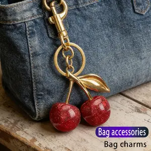 Keychain Cherry Bag Charms Purse，Key Chains Women Cute - Car key Accents for leather handbags，Adorable Add - ons for Your Essentials
