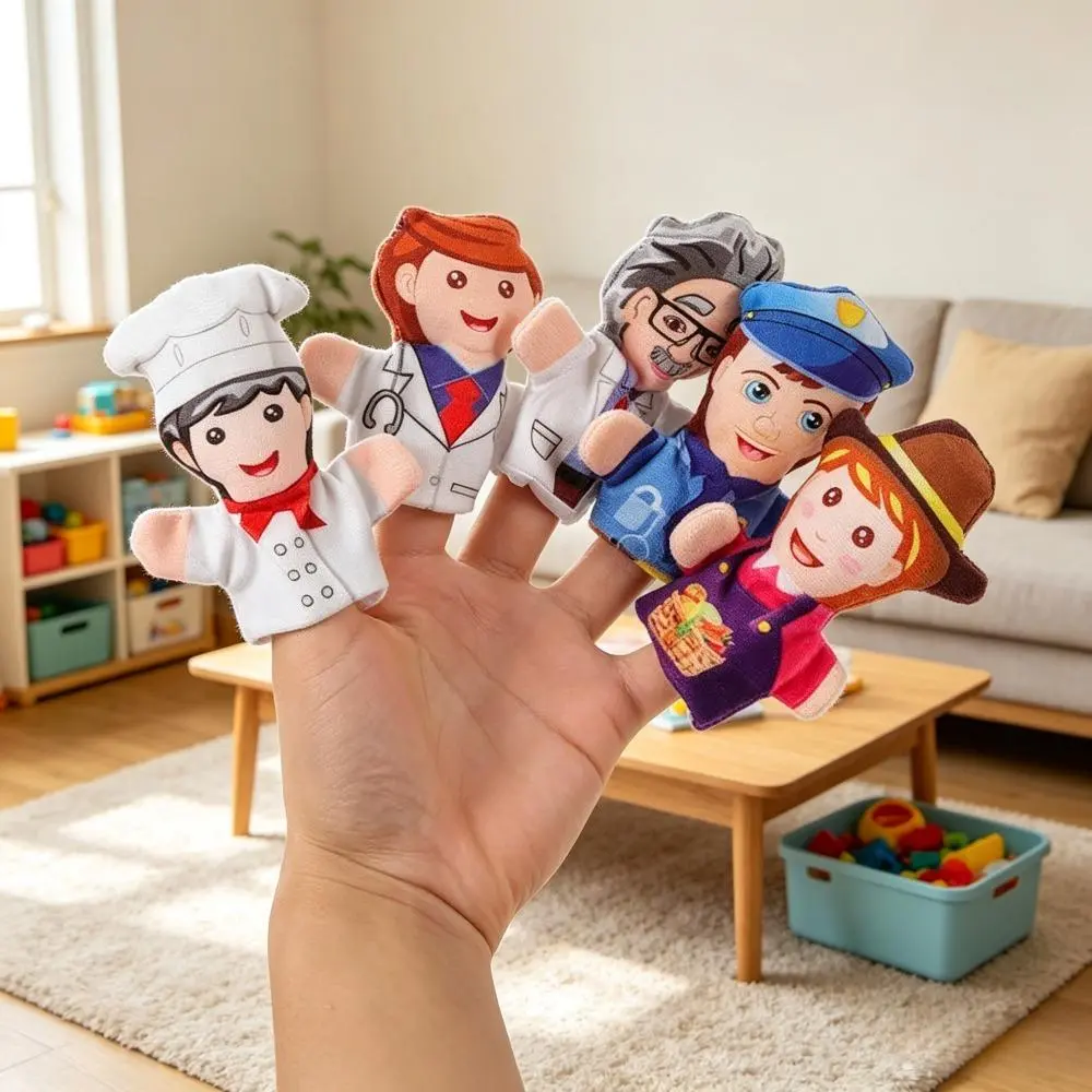 3pcs Soft Fabric Occupation Role Finger Puppets Set - Compact, Finger-Sized Indoor Educational Storytelling Toy for Interactive Play, Outdoor Fun (Picnic, Camping)
