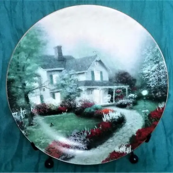 Vintage Bradford Exchange Thomas Kinkade "Home is Where the Heart Is" Collectible Plate - Home Sweet Home 1992 Knowles Co. Porcelain Collection