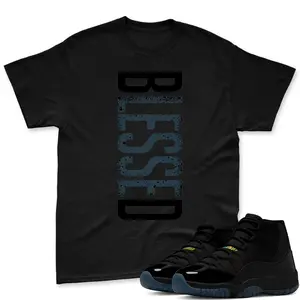 BLESSED Shirt To Match Jordan 11 Gamma, Jordan 11 Gamma Sneaker Mactching Shirt, Jordan Match Tee, AJ 11 Gamma Sneaker Match Shirt