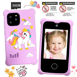 Kids Learning Toy Phone, 2.8-Inch Touch Screen, Dual Front And Rear Cameras, Dinosaur Unicorn Patterns, Fun Games, Gift For Boys Girls Ages 3-12