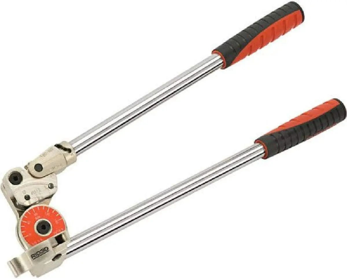 RIDGID 38048 Model 608 Heavy-Duty Stainless Steel Pipe and Tubing Bender, 1/2" Pipe Bender with Extra Long Handles, Black; Red; Silver