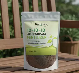 Nutricore 10-10-10 All-Purpose Fertilizer for Trees Shrubs Evergreens Flowers & Gardens Versatile Use Essential Nutrients 5lb
