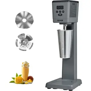 VEVOR Milkshake Maker, 375W Electric Milkshake Machine, Single Head Drink Mixer Blender Machine, LED Intelligent Microswitch, 3-Speed Milkshake Mixer with 820 ml Stainless Steel Cup