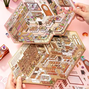 5 Sheets Per Pack Store Operation Storage Decoration Stickers Art Stickers Creative Reusable Diary Scrapbook Material, Decorative Series DIY Album Frame Greeting Card Decor