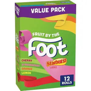 Fruit by the Foot Fruit Flavored Snacks, Starburst, Variety Pack, 12 ct Candy Bonbon Lemon Strawberry Sweet Cherry