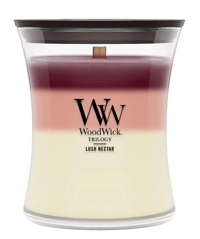 LUSH NECTAR WoodWick 10oz Jar Candle Burns 100 Hours - 3 in One