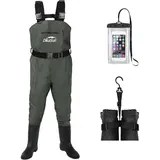 Dikasun Men's Bootfoot Full-Length Chest Waders - 210D Nylon, Waterproof, Lightweight, Breathable Mens Clothing for Fishing, Duck Hunting, Moisture Wicking Transpirable Fishing Gear toolupgrade