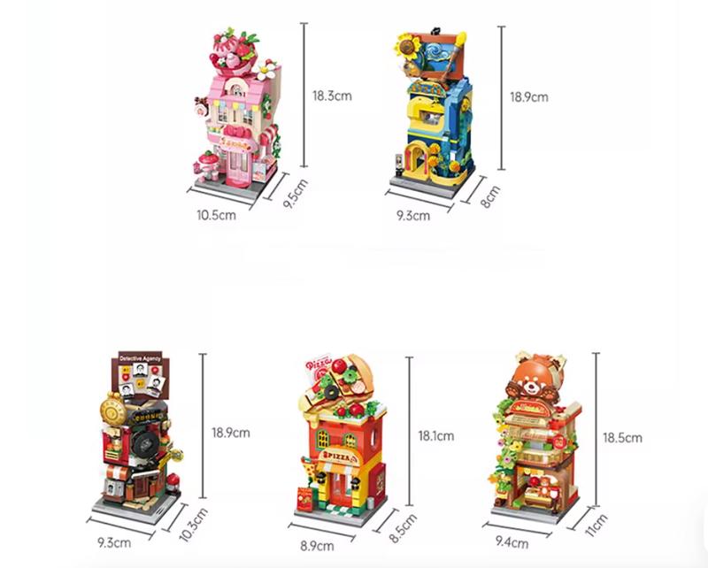 【Holiday Gift】MINISO New Arrival: Colorful Street View Series 7 Building Blocks - Cute Construction Toy | Perfect Birthday Gift for Kids, Adorable Decor for Her (Building Toy Lovers)| Shopping Bag  , Holiday & Holiday Haul