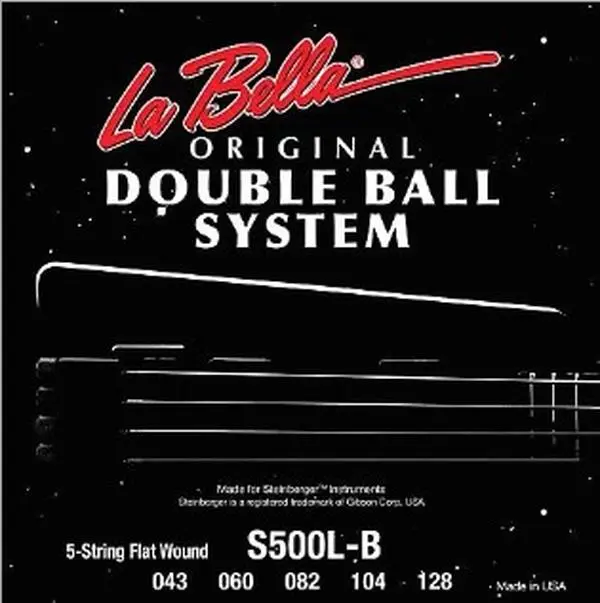 S500L-B New LaBella Double Ball-End Steinberger 5-String Flat Wound Bass Strings Gauges .043 - .128