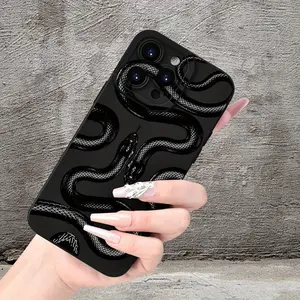 Creative Snake Pattern Design Phone Case, 1 Count Shockproof Durable Phone Protective Cover, Phone Accessory Compatible with iPhone 16 15 14 13 12 11 Series