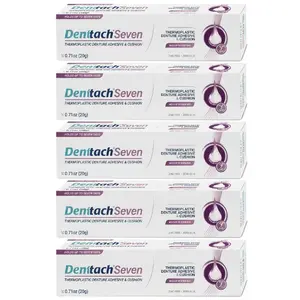 [HOT! 2026] Denttach Seven Thermoplastic Denture Adhesive Soft Reline for Dentures .70 oz (Pack of 5)- BLACK FRIDAY SALE 51%