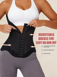 1 Count Women's Corset Waist Trainer, U-shaped Waist Training Tight Vest With Adjustable Buckle For Posture Support And Roll Control, Black Or Pink Chic Fitness Yoga Belt, Suitable For Exercise, Workout And Casual Wear, Shapewear