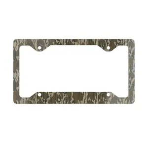 Original Bottomland Camo Metal License Plate Frame, Automotive Registration Plate Holder, Camouflage Design Car Accessory
