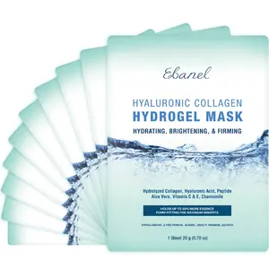 Instant Glow Boost, Ebanel Hydrogel Collagen Mask Set (10 Sheets)