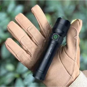 Tank007 Kz02 Powerful Zoomable LED Flashlight, USB Rechargeable Tactical Torch for Camping & Emergency Use, High Brightness Light