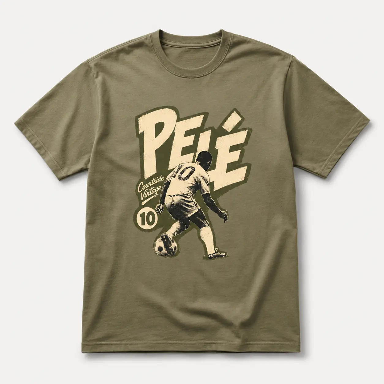 Men's Short-Sleeve Pelé Retro Soccer Player Graphic T-Shirt, Vintage Football Tee