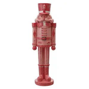 Resin Nutcracker, Pink & Red
