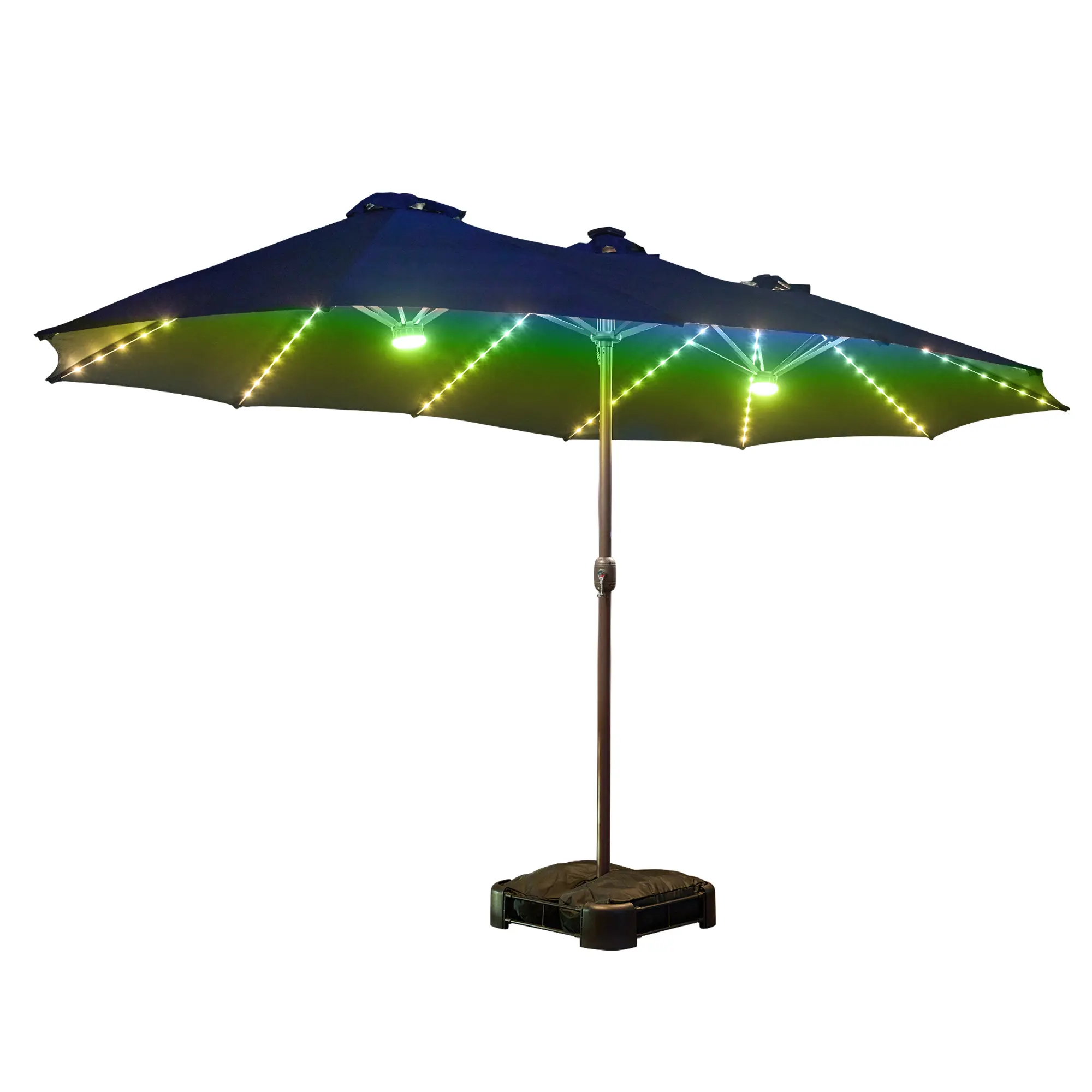 Dark Blue With Solar Colored Lights