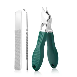 Eagle Beak Beveled Nails Clippers, 3-Piece Sets of Wide Jaw Opening Anti-Splash Slanted Nail Clipper, Oblique Ingrown Toenails Clipper, for Thick Nails and Ingrown Care