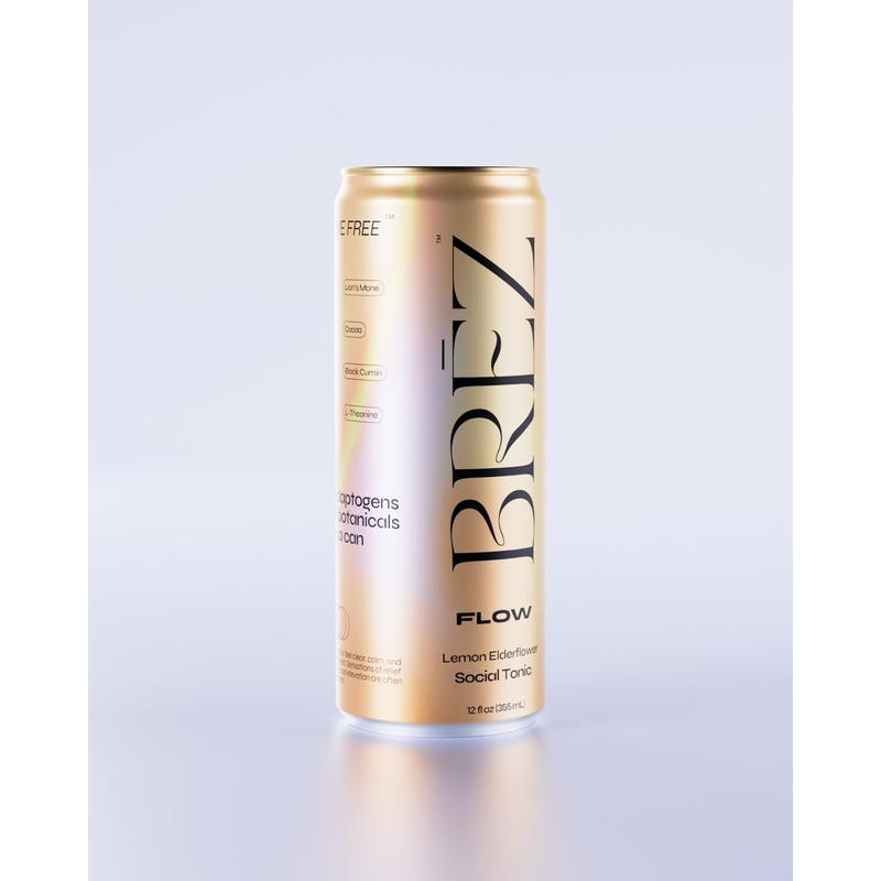 BREZ Social Tonic Variety Pack - Functional Beverages with Mushrooms Adaptogens & Nootropics - Vegan Non-GMO Gluten-Free - 12oz - Lemon Elderflower, Strawberry Mango, Cherry Chamomile Flavors