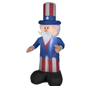 Airblown Inflatable Patriotic Uncle Sam with Top Hat holidays Decoration - 4-foot Tall