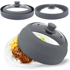 Glass Microwave Cover for , 10.5 Inch Collapsible  Microwave Splatter Cover, Microwave Splatter Cover Glass, Microwave  Cover for Pot Plate, Heat Resistant, , Dishwasher Safe