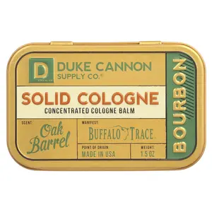 Duke Cannon Supply Co. Solid Cologne, Bourbon, Oak Barrel, 1.5 oz