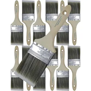 12PK 3 inch Flat Brush  Wall/Trim House  Brush Set for fessional Painter and  Owners Painting Brushes for Cabinet Decks Fences Interior Exterior & Commercial Paintbrush.