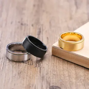 Matte Finish Spinner Ring |   Stainless Steel Anxiety Relief Fidget Ring