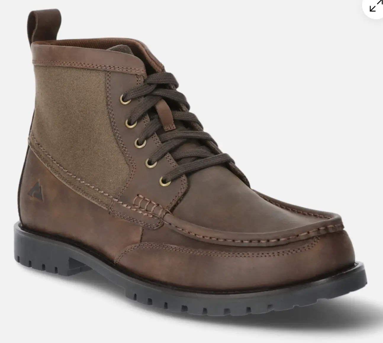Ozark Trail Men's Genuine Leather MT Rolled Moc Chukka Boots Brown Size 11 Memory Foam Outdoor Casual