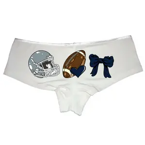 Football Mom Boyshort Panties, Dallas Cheer Mascot Bow Design, Coquette Aesthetic, Personalized School Name & Colors, Cute Women's Football Season Underwear, Perfect for Game Day, Support Your Team with Style & Comfort Womenswear Lady