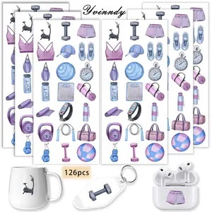 UV DTF Transfer Sheets Stickers 126 Pieces Of Fitness Enthusiasts Uvdtf Stickers Colorful UV DTF Transfer Stickers High-Viscosity UV DTF Transfer Paper Suitable For Keychains Pendants And Mugs UV DTF Keychain Stickers Pendant Decorations Keychain