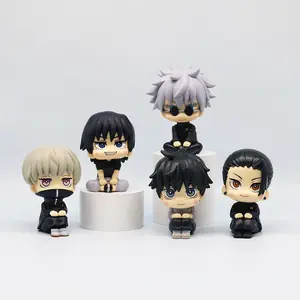 New 5Pcs/set Jujutsu Kaisen Cute Yuji Itadori Gojo Satoru Q Ver. PVC Action Figures Anime Figure Model Toys Collection Doll Gift