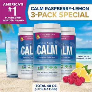 Natural Vitality Calm Magnesium 16oz Powder | Raspberry Lemon Flavored Supplement | Non-GMO, Vegan & Gluten Free Formula