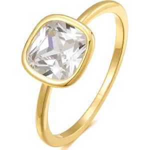 espere 2 Carat Bezel Set Solitaire Enagement Ring| Oval Cut CZ Promise Simple Bridal Ring