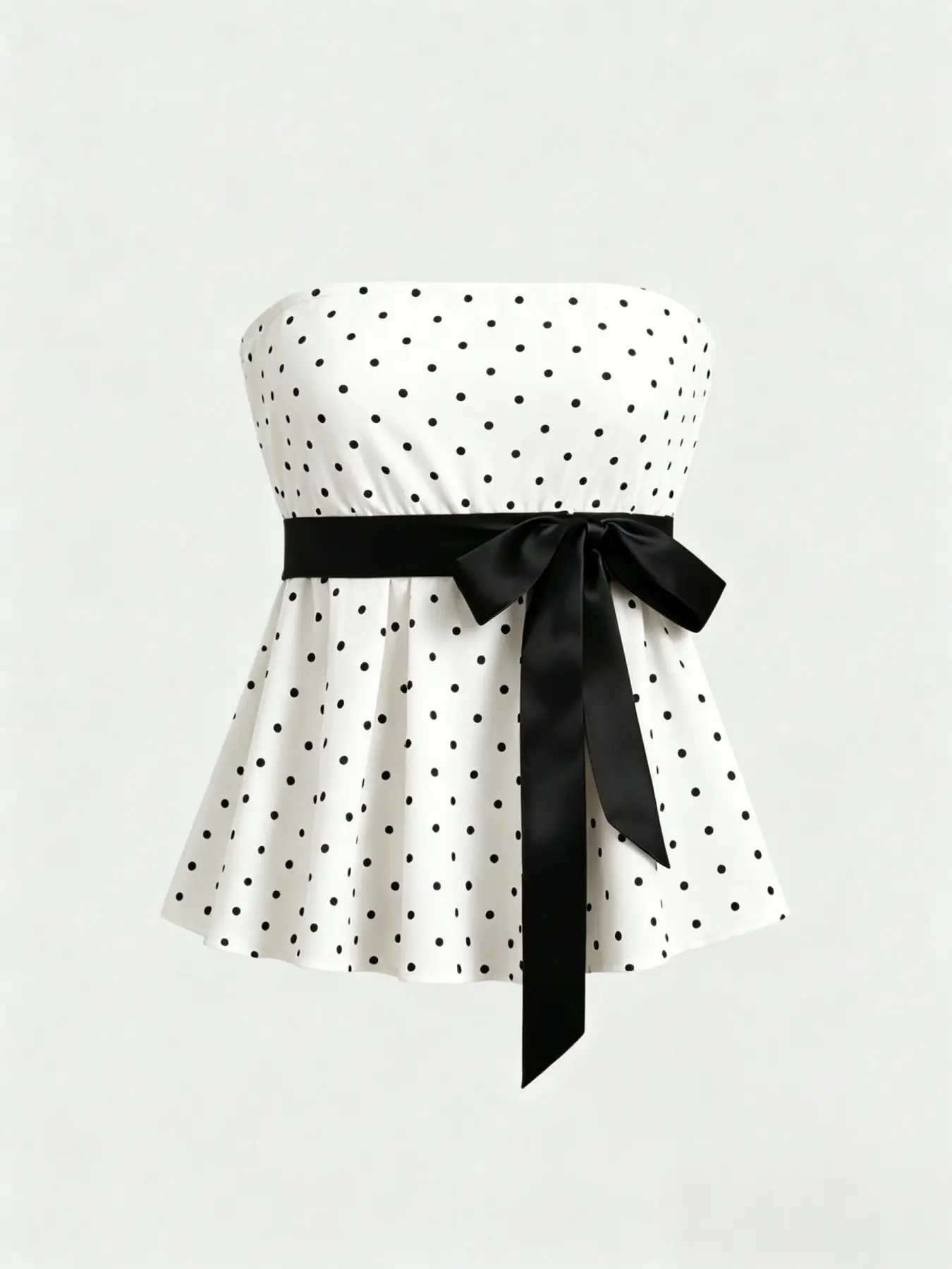 Summer Chic Polka Dot Crop Top, Contrast Bow Waistless Sleeveless Outerwear, Casual Fashion Tank Vest for Women, Crop Tank Tops, Cropped Tank Top