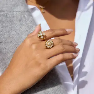 Emma's Heart | Anti-Anxiety Spinner Open Ring - 18K Gold Plated Titanium Steel, Stress Relief Fidget Jewelry