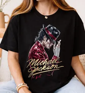[Sale Up To 50%] King of Pop Halftone Iconic Tee, Michael Jackson Music Legend Shirt, Retro Pop Graphic, , MJ Music T-Shirt for Fans, Gift for Him, Gift for Her
