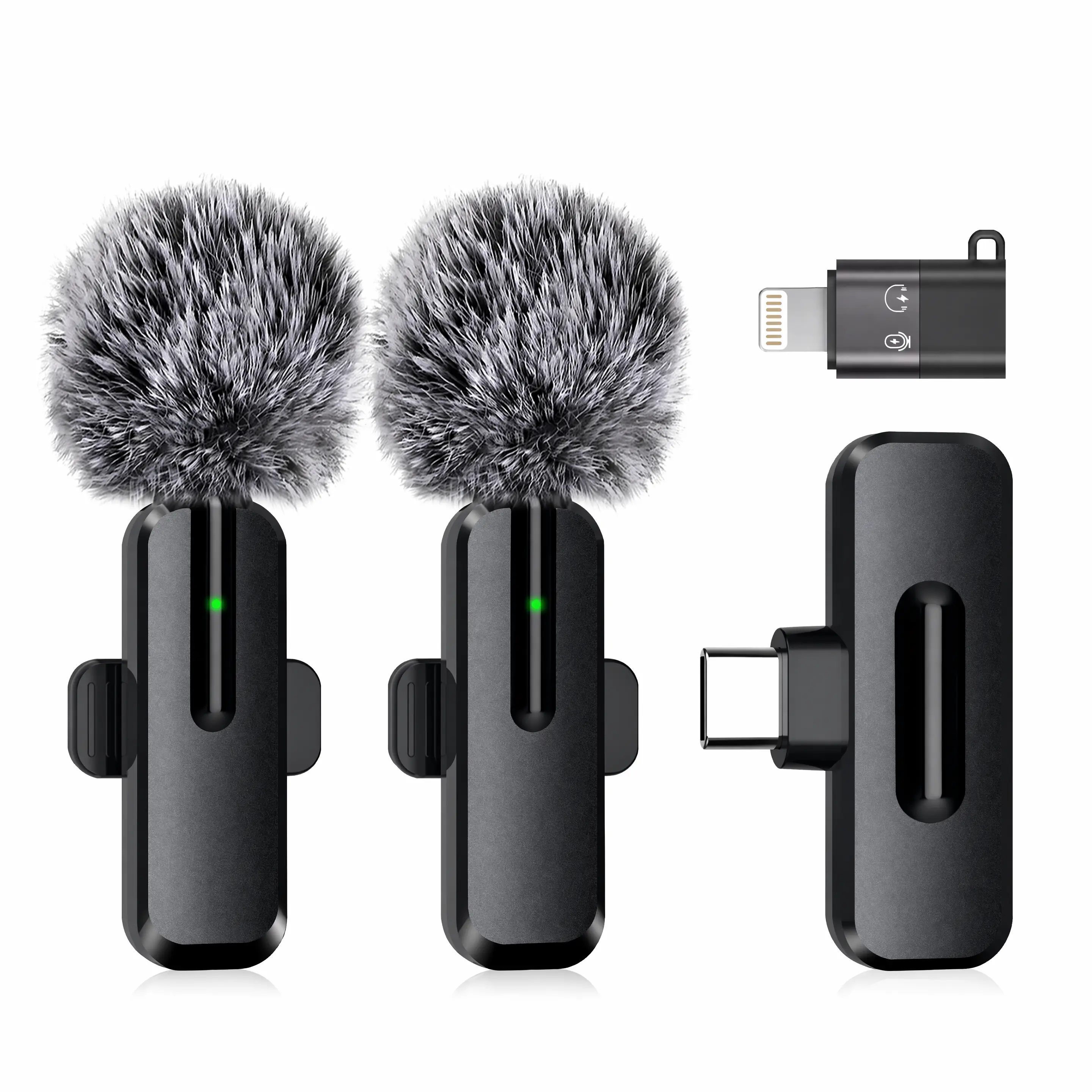 2-Pack Wireless Mini Lavalier Bluetooth Microphones with Lightning Plug - Noise Reduction, Clip-On Design, Plug-and-Play for Smartphones, Mobile Video Recording, Manufacturer Warranty, Manufacturer Warrenty campingessentials