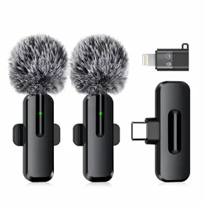 2-Pack Wireless Mini Lavalier Bluetooth Microphones with Lightning Plug, Noise Reduction, Clip-On Design for Smartphone, Mobile Video Recording, Vlogging, Android Devices, Audio for Edits, Plug-and-Play Functionality, Manufacturer Warranty